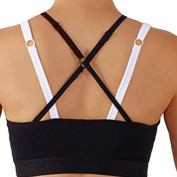 Women's Yoga Mesh Bra with  Cross Adjustable Strap - Picture 2 of 2